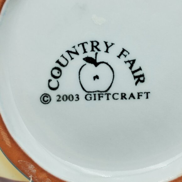 Giftcraft Country Fair Soup Cereal Bowls 2003 Apple Ruffled Edge Dessert Bowls - Picture 6 of 10